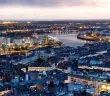 Nantes la nuit vue Loire