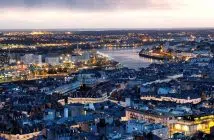 Nantes la nuit vue Loire