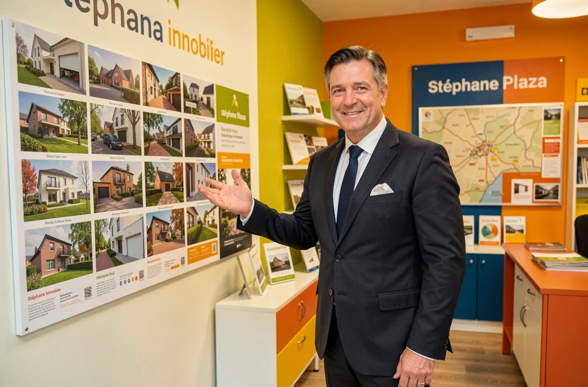 Un agent Stéphane Plaza Immobilier présente le marché local dans son agence de Beauvais